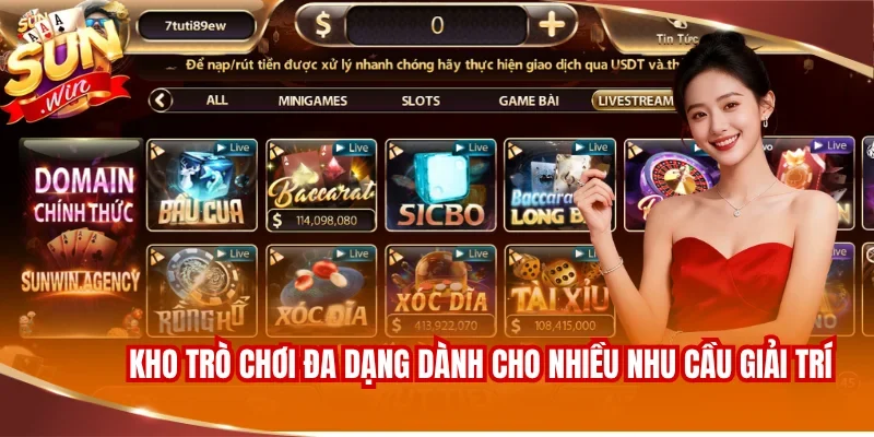 Kho trò chơi đa dạng dành cho nhiều nhu cầu giải trí